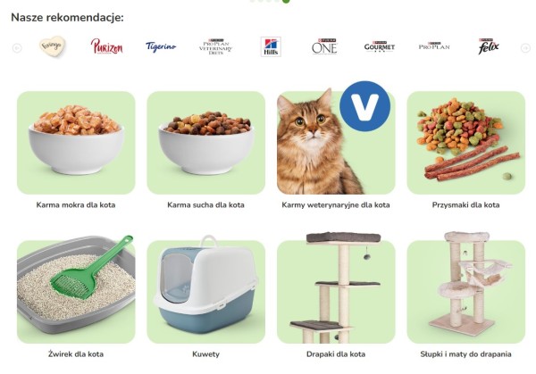 Zielony jest powszechnie używany nie tylko w branży ogrodniczej, ale też zoologicznej, w której ma wzbudzać atmosferę dobrostanu zwierząt. Źródło: Zooplus