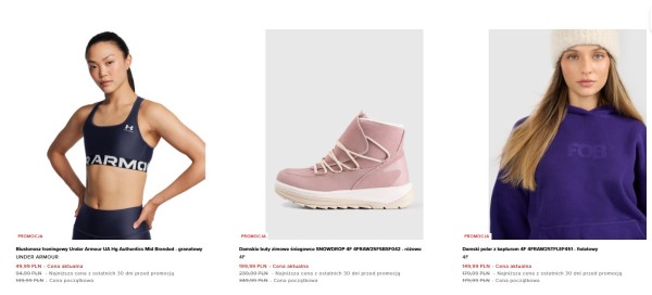 Zdjęcia nie prezentują produktów w spójny sposób ze względu na różnice w tle i poziom przybliżenia. W niektórych przypadkach można wątpić, o który produkt chodzi. Źródło: SportStyleStory