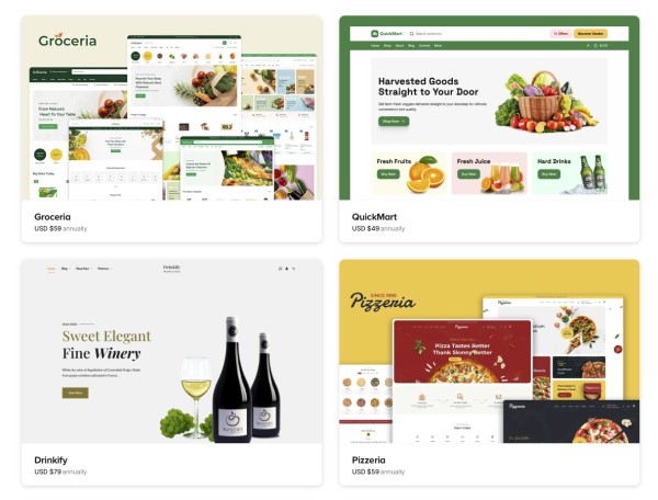 Przykłady motywów premium dla sklepu internetowego WooCommerce. Źródło: Woocommerce.com