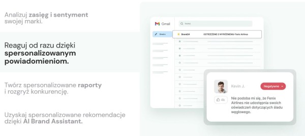Przykładowe funkcje związane z monitorowaniem brand mentions dla sklepu internetowego. Źródło: Brand24