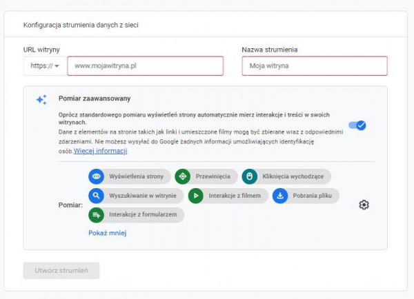 Konfiguracja Google Analytics dla sklepu internetowego.