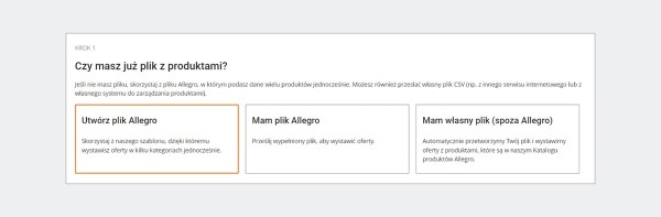 Proces wystawiania przedmiotów na Allegro. Źródło: Allegro.pl