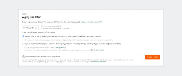 Proces wystawiania przedmiotów na Allegro. Źródło: Allegro.pl