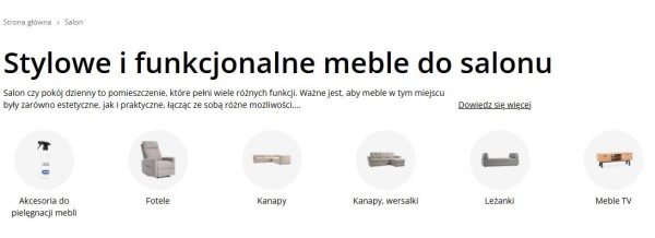 Część opisu kategorii znajduje się przed przyciskiem rozwijającym treść, ale zawartość nie przekonuje do dalszego czytania. Źródło: JYSK