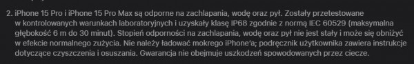 Przypis w opisie produktu odsyła klienta do informacji o testach laboratoryjnych.