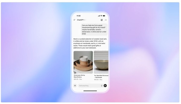 ChatGPT rekomenduje produkty na bazie opisu użytkownika. Źródło: OpenAI