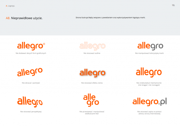 Fragment brand booka Allegro.