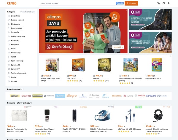 Wyróżnione oferty na platformie marketplace w Polsce. Źródło: Ceneo.pl